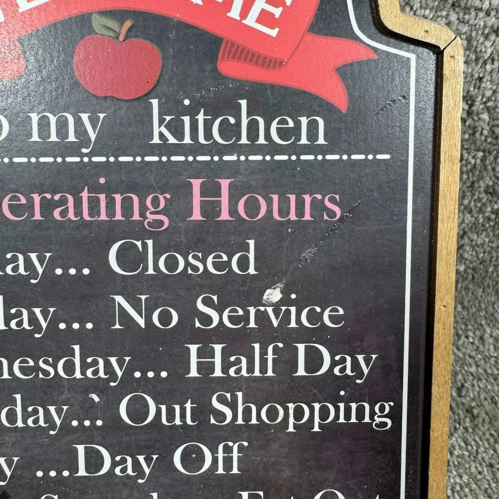 Ashland Kitchen Operating Hours Sign Black Chalkboard Style Shelf Decor - Picture 11 of 13